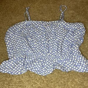 Forever 21 Blue and White Polka Dot Tank Top
